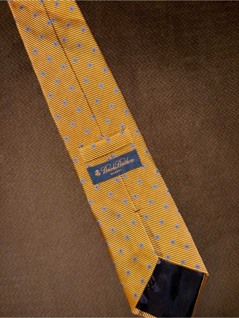 Brooks Brothers Yellow Floral Silk Tie